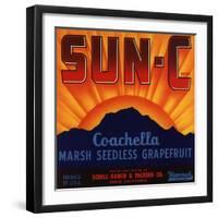 Sun C Brand - Indio, California - Citrus Crate Label-Lantern Press-Framed Art Print