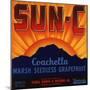 Sun C Brand - Indio, California - Citrus Crate Label-Lantern Press-Mounted Art Print