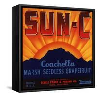 Sun C Brand - Indio, California - Citrus Crate Label-Lantern Press-Framed Stretched Canvas