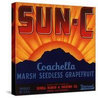 Sun C Brand - Indio, California - Citrus Crate Label-Lantern Press-Stretched Canvas
