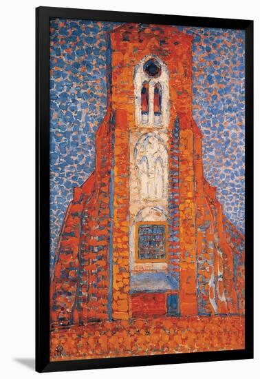 Sun, Church in Zeeland; Zoutelande Church Facade-Piet Mondrian-Framed Giclee Print