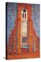 Sun, Church in Zeeland; Zoutelande Church Facade-Piet Mondrian-Stretched Canvas