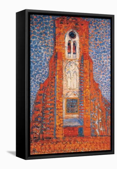 Sun, Church in Zeeland; Zoutelande Church Facade-Piet Mondrian-Framed Stretched Canvas