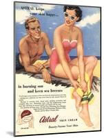 Sun Creams Lotions Tan Tanning Sunburn Astral Suntans Sunbathing, UK, 1950-null-Mounted Giclee Print