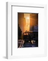 Sun Cresting the Bay Bridge, California Street, San Francisco-Vincent James-Framed Photographic Print