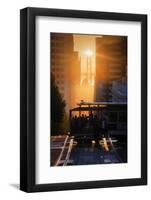 Sun Cresting the Bay Bridge, California Street, San Francisco-Vincent James-Framed Photographic Print