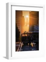 Sun Cresting the Bay Bridge, California Street, San Francisco-Vincent James-Framed Photographic Print