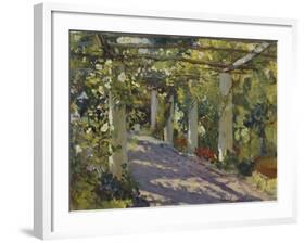 Sun Dappled Garden with Trellis-Colin Campbell Cooper-Framed Giclee Print