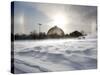 Sun Dog Forms Above the Desert Dome at Omaha's Henry Doorly Zoo, in Omaha, Nebraska-null-Stretched Canvas