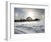 Sun Dog Forms Above the Desert Dome at Omaha's Henry Doorly Zoo, in Omaha, Nebraska-null-Framed Photographic Print
