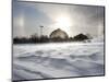 Sun Dog Forms Above the Desert Dome at Omaha's Henry Doorly Zoo, in Omaha, Nebraska-null-Mounted Photographic Print