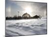 Sun Dog Forms Above the Desert Dome at Omaha's Henry Doorly Zoo, in Omaha, Nebraska-null-Mounted Photographic Print