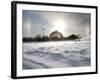 Sun Dog Forms Above the Desert Dome at Omaha's Henry Doorly Zoo, in Omaha, Nebraska-null-Framed Photographic Print