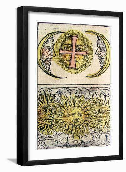 Sun Dogs and Moon Dogs, Published in the Nuremberg Chronicle, 1493-null-Framed Giclee Print