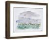 Sun filters through grey clouds in rural Finistere, Concarneau, Brittany.-Richard Lawrence-Framed Photographic Print