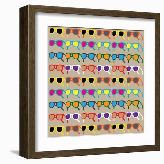 Sun Glasses Pattern-Leo Brazil-Framed Art Print