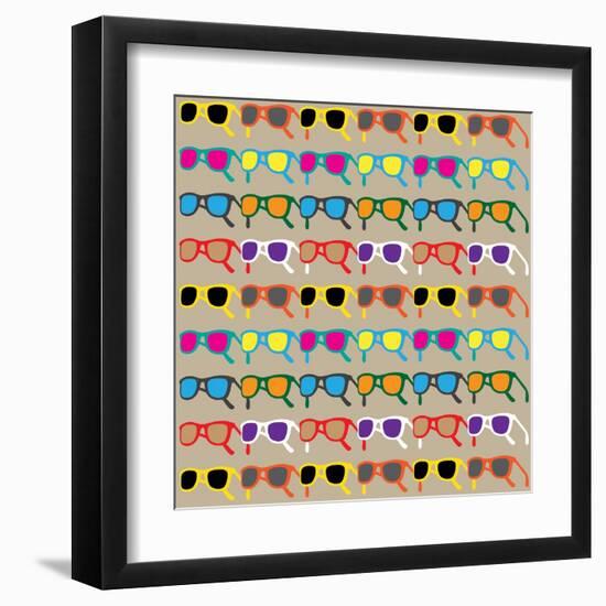 Sun Glasses Pattern-Leo Brazil-Framed Art Print