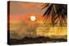 Sun Going Down Behind Surf Spray at This Resort Near Mal Pais, Santa Teresa, Costa Rica-Rob Francis-Stretched Canvas