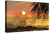 Sun Going Down Behind Surf Spray at This Resort Near Mal Pais, Santa Teresa, Costa Rica-Rob Francis-Stretched Canvas
