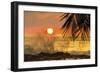 Sun Going Down Behind Surf Spray at This Resort Near Mal Pais, Santa Teresa, Costa Rica-Rob Francis-Framed Photographic Print