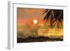 Sun Going Down Behind Surf Spray at This Resort Near Mal Pais, Santa Teresa, Costa Rica-Rob Francis-Framed Photographic Print