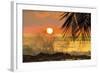 Sun Going Down Behind Surf Spray at This Resort Near Mal Pais, Santa Teresa, Costa Rica-Rob Francis-Framed Photographic Print