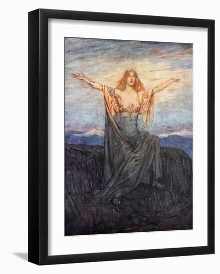 Sun, I hail thee! Hail, O light! Hail, O glorious day!', 1924-Arthur Rackham-Framed Giclee Print