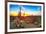 Sun is Setting between Saguaros, in Sonoran Desert.-Anton Foltin-Framed Photographic Print