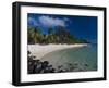 Sun Loungers on Beach and Mont Brabant (Le Morne Brabant), Mauritius, Indian Ocean-Michael Runkel-Framed Photographic Print