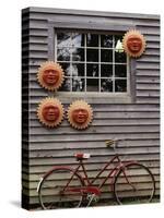 Sun Masks and Bicycle, Wiscasset, Maine, USA-Walter Bibikow-Stretched Canvas