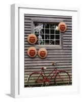 Sun Masks and Bicycle, Wiscasset, Maine, USA-Walter Bibikow-Framed Photographic Print