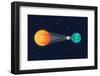 Sun Moon Earth Solar Eclipse-siraanamwong-Framed Photographic Print