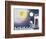 Sun, Moon, Stars-Blue Fish-Framed Art Print