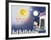 Sun, Moon, Stars-Blue Fish-Framed Art Print