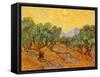 Sun over Olive Grove, 1889-Vincent van Gogh-Framed Stretched Canvas