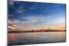 Sun Painting the City Skyline Gold, Blue Water and Sky-West Coast Scapes-Mounted Photographic Print