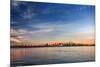 Sun Painting the City Skyline Gold, Blue Water and Sky-West Coast Scapes-Mounted Photographic Print