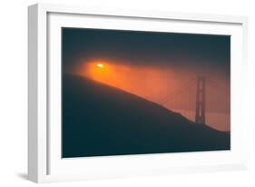 Sun Peeking Through the Fog at Golden Gate Bridge-null-Framed Photographic Print