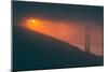 Sun Peeking Through the Fog at Golden Gate Bridge-null-Mounted Photographic Print
