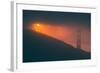 Sun Peeking Through the Fog at Golden Gate Bridge-null-Framed Photographic Print