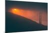 Sun Peeking Through the Fog at Golden Gate Bridge-null-Mounted Photographic Print