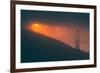 Sun Peeking Through the Fog at Golden Gate Bridge-null-Framed Photographic Print