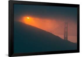 Sun Peeking Through the Fog at Golden Gate Bridge-null-Framed Photographic Print