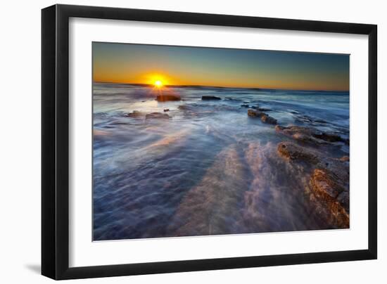 Sun Rays over the Pacific Ocean Near Sunset Cliffs in San Diego, Ca-Andrew Shoemaker-Framed Photographic Print