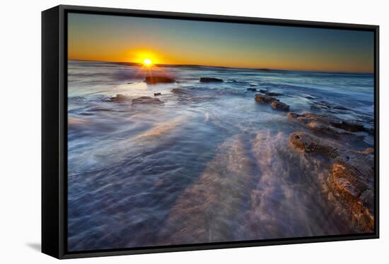 Sun Rays over the Pacific Ocean Near Sunset Cliffs in San Diego, Ca-Andrew Shoemaker-Framed Stretched Canvas