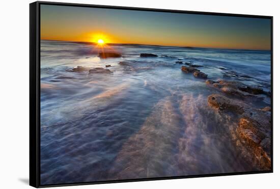 Sun Rays over the Pacific Ocean Near Sunset Cliffs in San Diego, Ca-Andrew Shoemaker-Framed Stretched Canvas