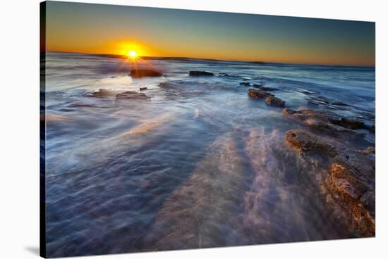 Sun Rays over the Pacific Ocean Near Sunset Cliffs in San Diego, Ca-Andrew Shoemaker-Stretched Canvas