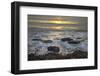 Sun Reflecting on Sea Surface with Rocks on Beach, Scotland, UK, June 2009-Mu?oz-Framed Photographic Print