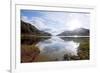 Sun Reflection of Loch Shiel Lake at Glenn Finnan Highlands Scotland-vichie81-Framed Photographic Print