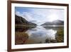 Sun Reflection of Loch Shiel Lake at Glenn Finnan Highlands Scotland-vichie81-Framed Photographic Print